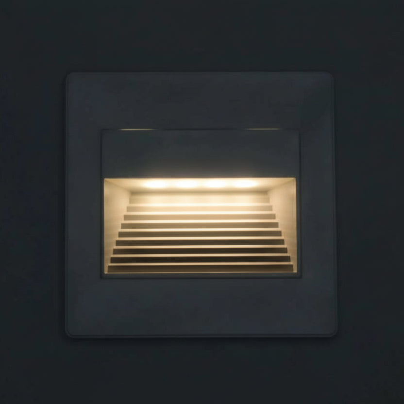 LUMINARIO PARED LED BLANCO CALIDO 1W 120G RECTANGULAR SOBREPONER BLANCO 85-265VCA PROTECCION IP65