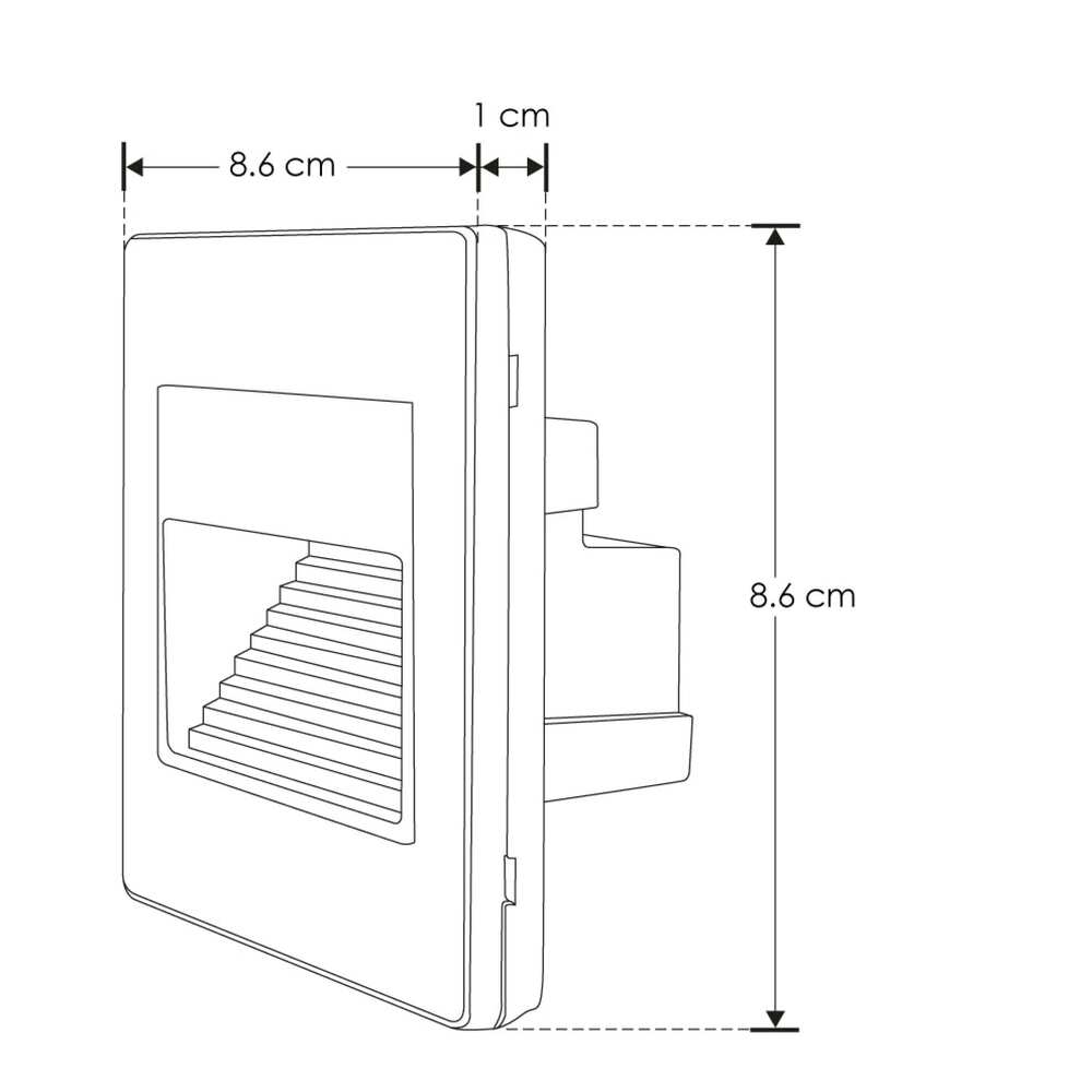 LUMINARIO PARED LED BLANCO CALIDO 1W 120G RECTANGULAR SOBREPONER BLANCO 85-265VCA PROTECCION IP65