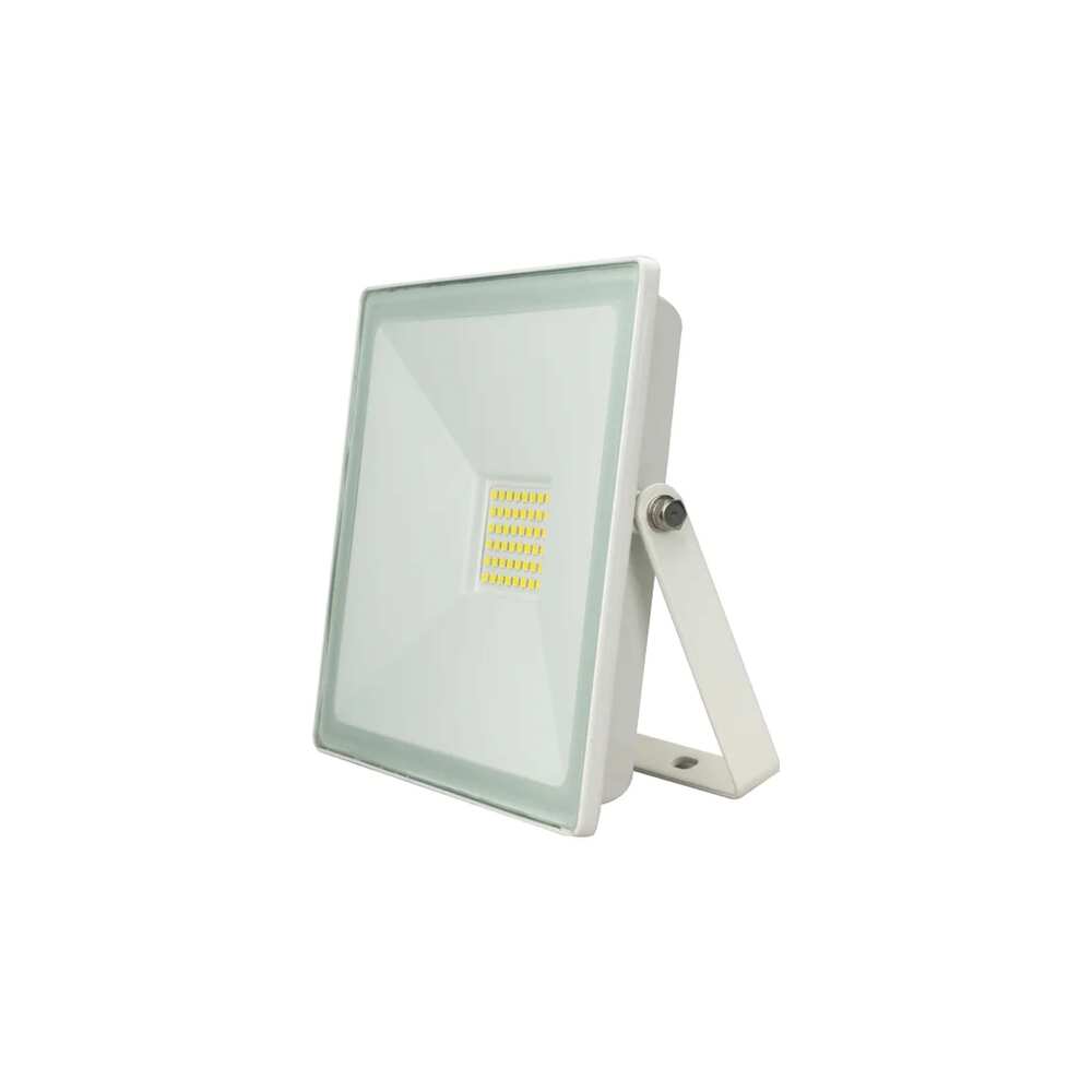 REFLECTOR LED RECTANGULAR PLANO SOBREPONER DIRIGIBLE 50W 3000K 120 BLANCO CRISTAL TEMPLADO BC 100-240V IP65 ILUMILEDS