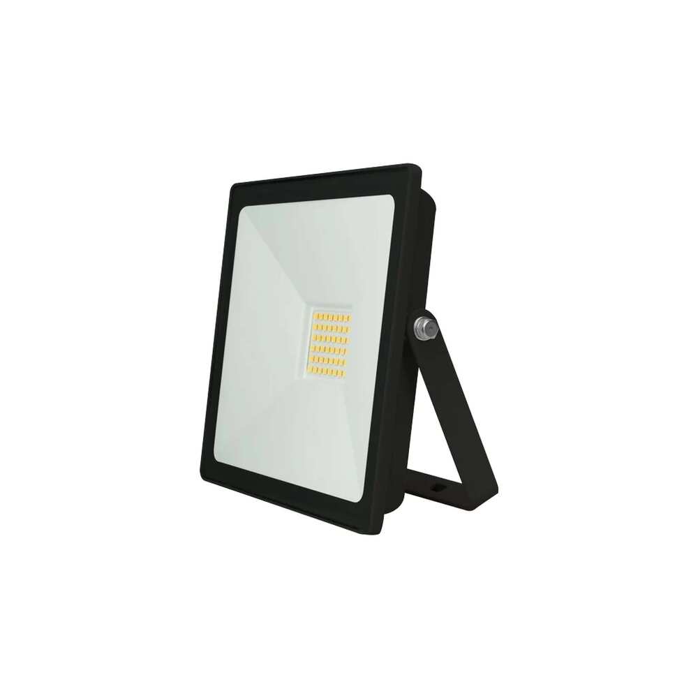 REFLECTOR LED RECTANGULAR PLANO SOBREPONER DIRIGIBLE 50W 3000K 120 NEGRO CRISTAL TEMPLADO BC 100-240V IP65 ILUMILEDS