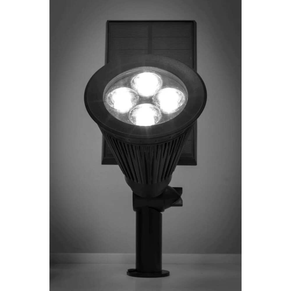 LUMINARIO SOLAR LED TIPO ESTACA NEGRO 2W 60° C/SENSOR OBSCURIDAD BATERIA DE LITIO 3.7V REMPLAZABLE IP44 ILUMILEDS***HAE2025***