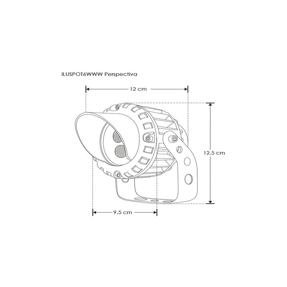 LUMINARIO LED SOBREPONER GRIS CON VISERA 6W 30 BC 85-265V IP65 ILUMILEDS