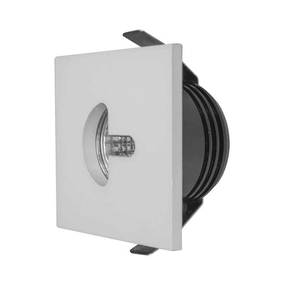 LUMINARIO DE PARED EMPOTRAR SEMICIRCULAR LED BLANCO 2.5W BLANCO CALIDO SALIDA PUNTUAL 85-265V IP20 ILUMILEDS