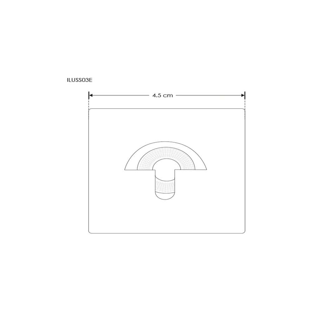 LUMINARIO DE PARED EMPOTRAR SEMICIRCULAR LED BLANCO 2.5W BLANCO CALIDO SALIDA PUNTUAL 85-265V IP20 ILUMILEDS