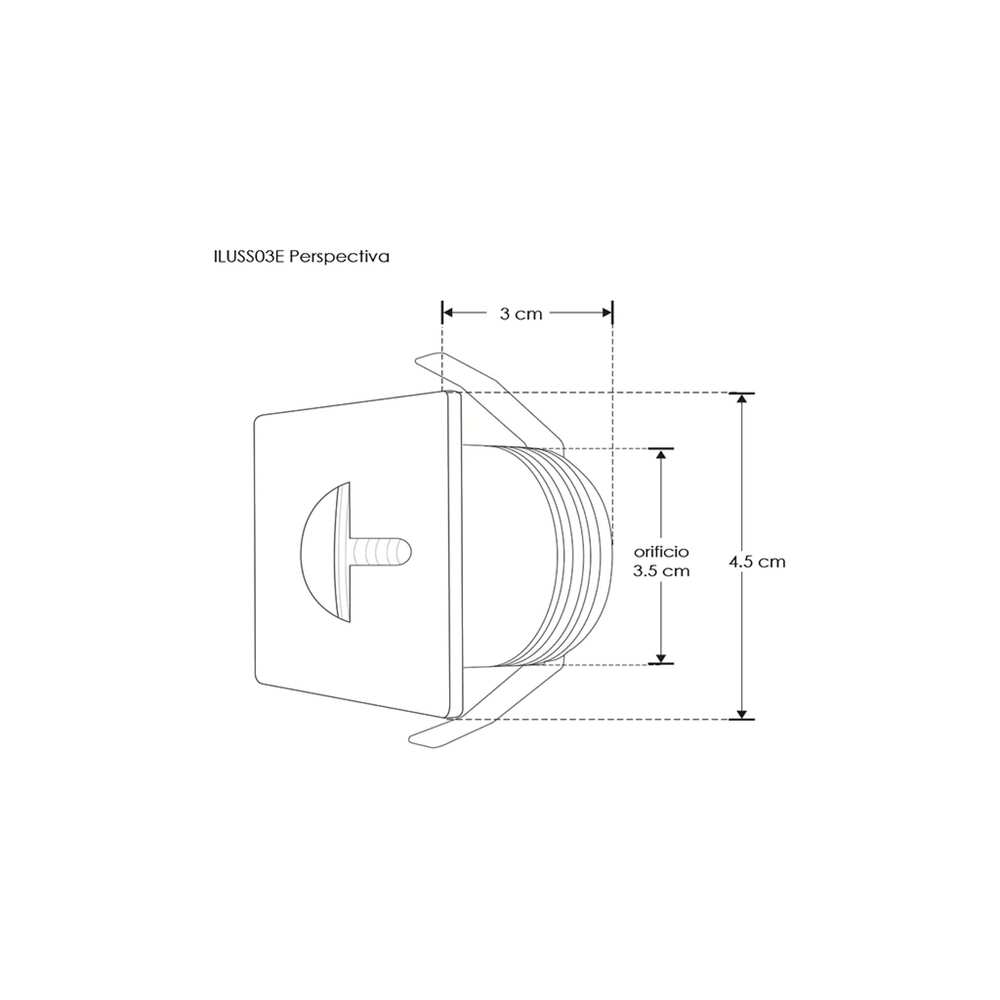 LUMINARIO DE PARED EMPOTRAR SEMICIRCULAR LED BLANCO 2.5W BLANCO CALIDO SALIDA PUNTUAL 85-265V IP20 ILUMILEDS
