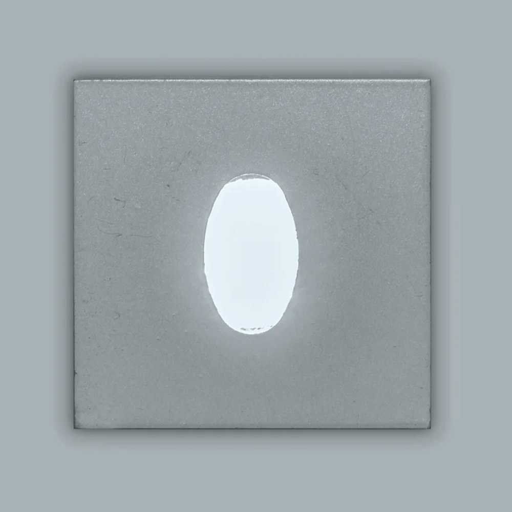 LUMINARIO DE PARED EMPOTRAR CUADRADO LED BLANCO 2.5W BLANCO CALIDO SALIDA PUNTUAL OVALADA 85-265V IP20 ILUMILEDS***HAE2025***