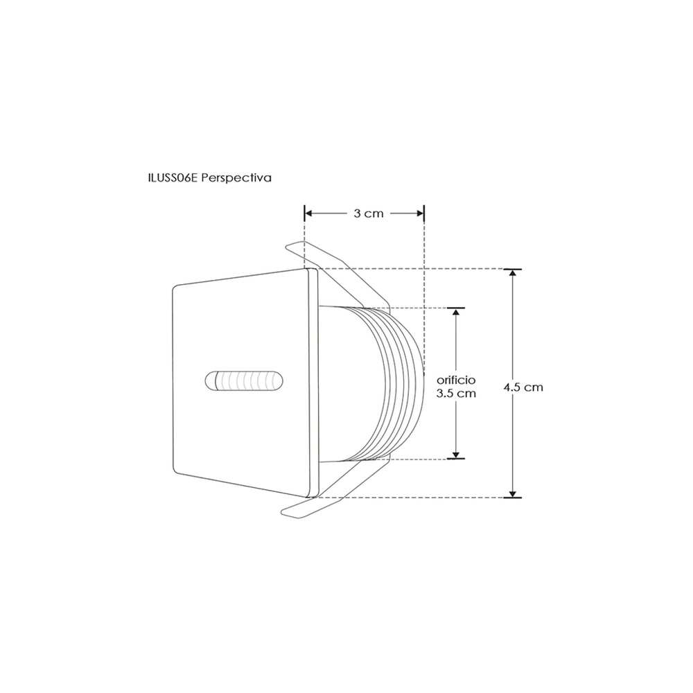 LUMINARIO DE PARED EMPOTRAR CUADRADO LED BLANCO 2.5W BLANCO CALIDO SALIDA PUNTUAL LINEAL 85-265V IP20 ILUMILEDS