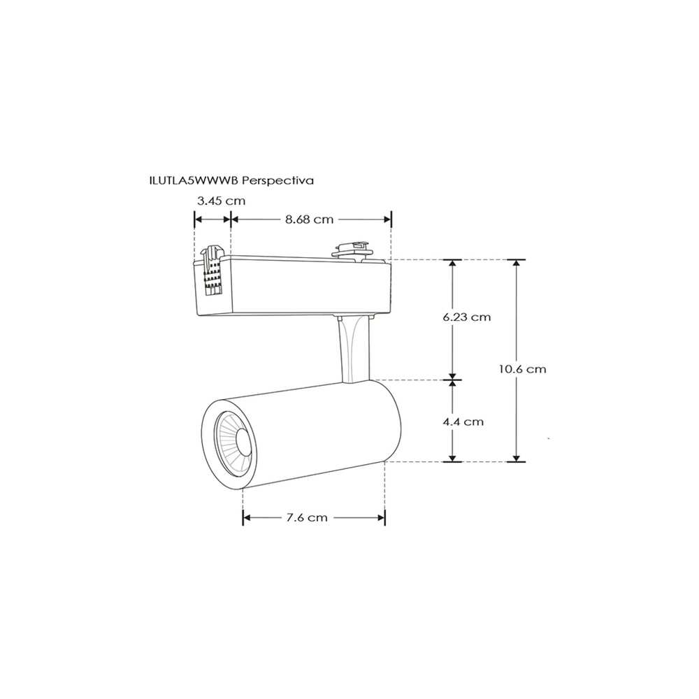 LUMINARIO P/RIEL LED BLANCO 5W 35 BC 85-265V IP20 ILUMILEDS