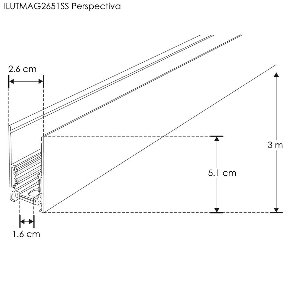 KIT RIEL MAGNETICO EMP/SUSP NEGRO (INCLUYE RIEL 3M CUBIERTA DE 3 MTS Y KIT DE 2 TAPAS LATERALES) ILUMILEDS