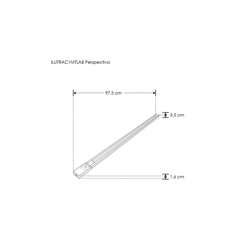 RIEL ELECTRIFICADO BLANCO 1 CIRCUITO 97.3CM CON TAPA INICIAL Y FINAL 85-265V IP20 ILUMILEDS