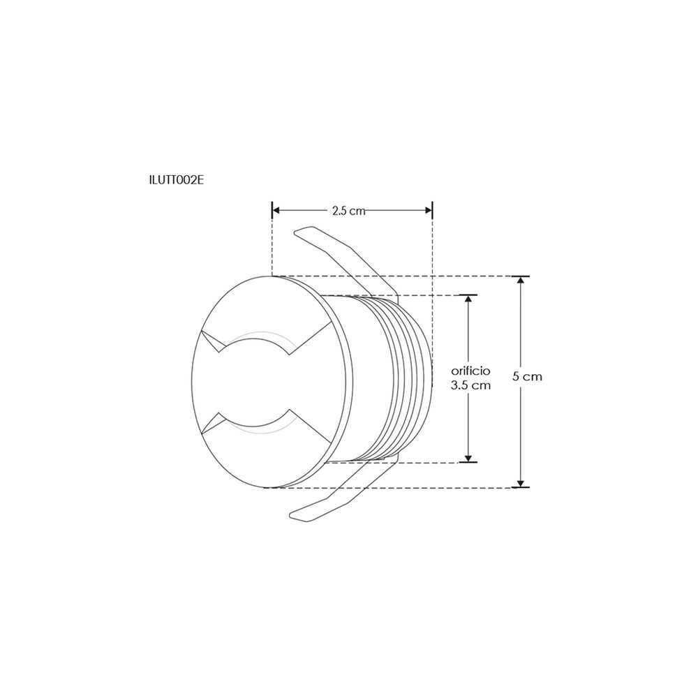 LUMINARIO DE PARED EMPOTRAR REDONDO LED BLANCO 2.5W BLANCO CALIDO 2 SALIDAS 85-265V IP20 ILUMILEDS