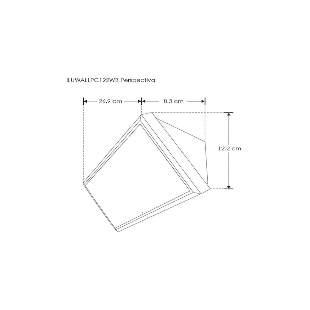 LUMINARIO DE PARED SOBREPONER RECTANGULAR LED BLANCO 12W BLANCO CALIDO 85-265V IP65 ILUMILEDS