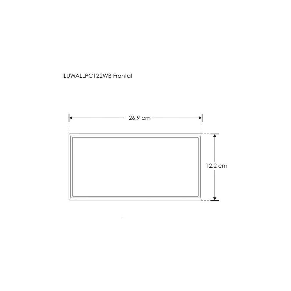 LUMINARIO DE PARED SOBREPONER RECTANGULAR LED BLANCO 12W BLANCO CALIDO 85-265V IP65 ILUMILEDS