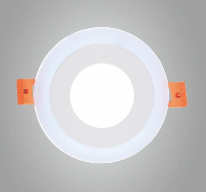 LUM EMPOTRAR REDONDO 18+6W 3 CAMBIOS LUZ CALIDA AFUERA Y LUZ BLANCA DENTRO ** SIN T.E. **