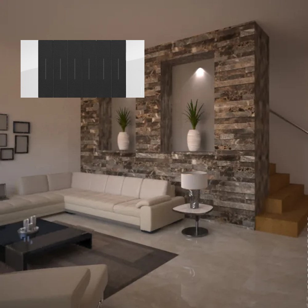 PLACA COLOR HIELO 6 MOD. MCA BTICINO