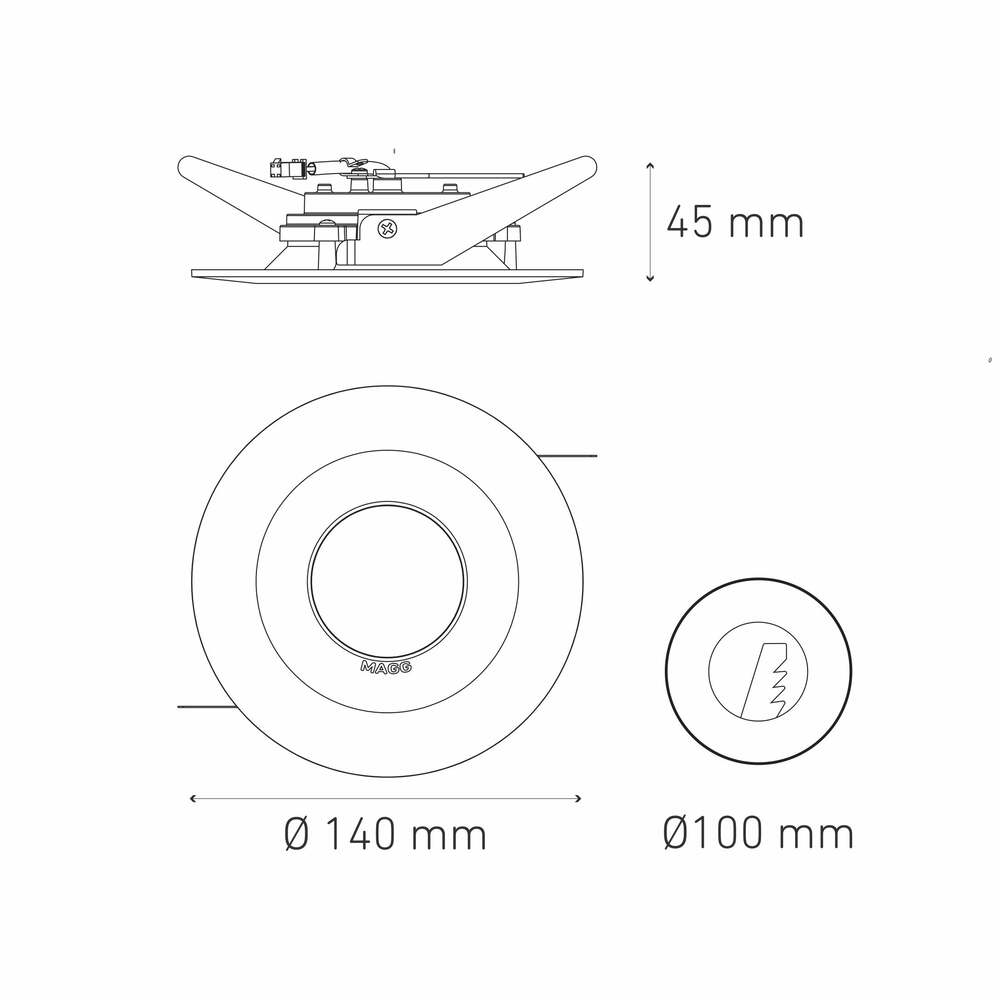 DOWNLIGHT LED EMPOTRAR 8W/100-305V. BLANCO M750 4000K LUZ NEUTRA ELECTROMAG ,.-+