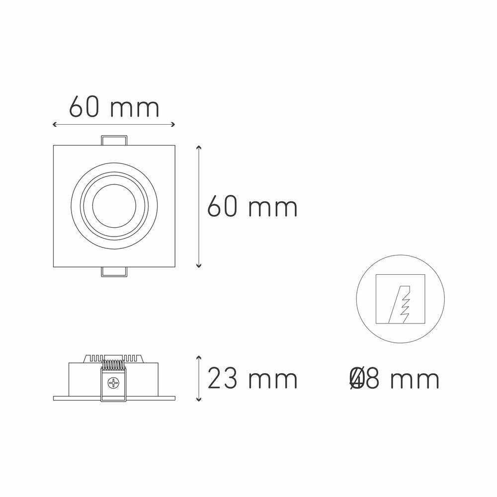 DOWNLIGHT LED EMPOTRAR FLASH I PLANO 3.5W/100-240V. ANODIZADO 3000K LUZ CALIDA ELECTROMAG