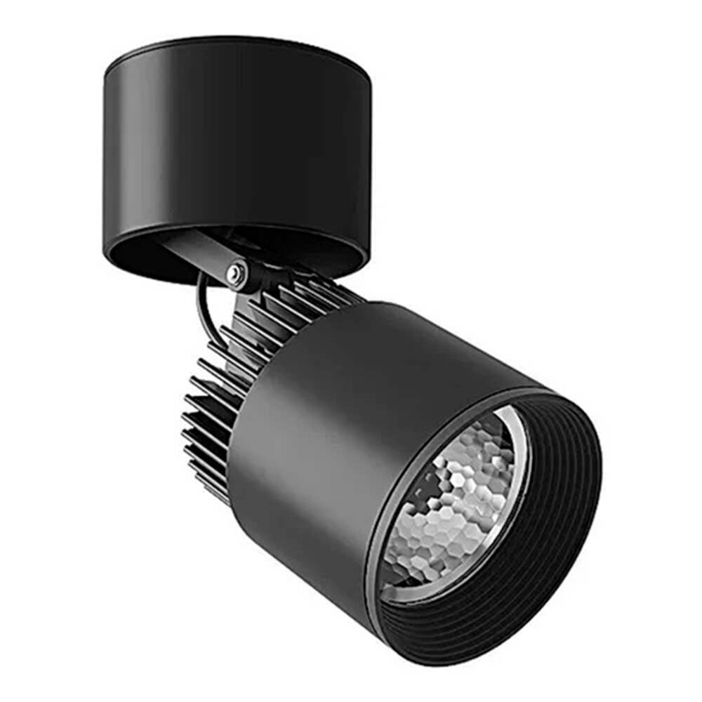LUMINARIO LED SOBREPONER 12W/100-305V. 45 C12-S NEGRO 3000K LUZ CALIDA ELECTROMAG