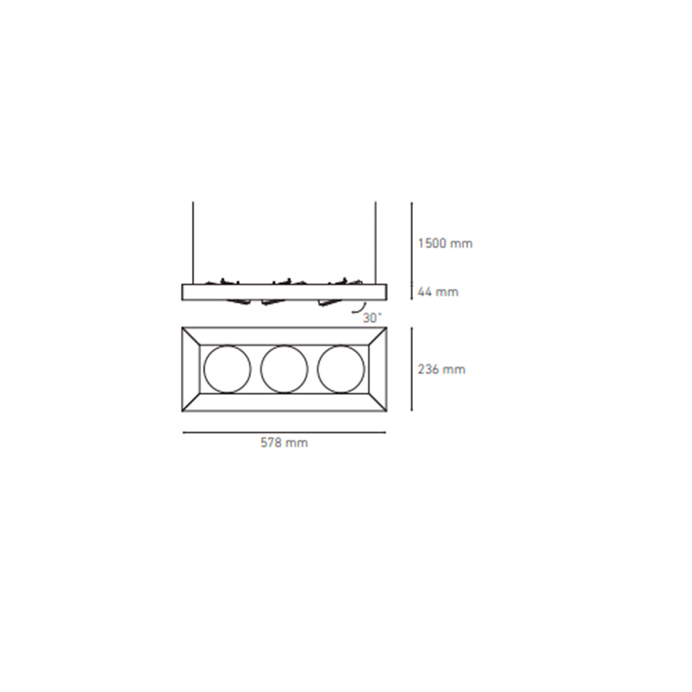 LUMINARIO ALPHA SUSPENDIDO III LED BLANCO *** NO INCLUYE LAMPARA *** ELECTROMAG