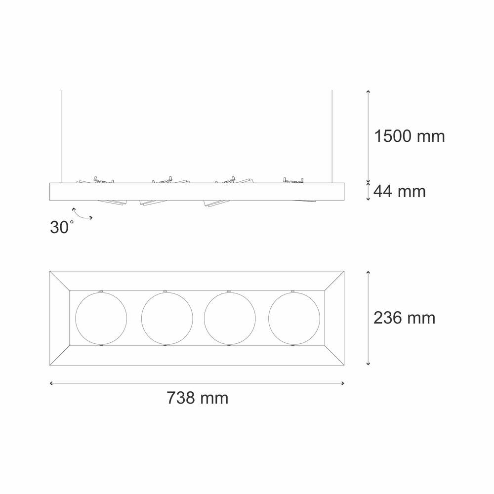 LUMINARIO ALPHA SUSPENDIDO IV L LED BLANCO *** NO INCLUYE LAMPARA *** ELECTROMAG