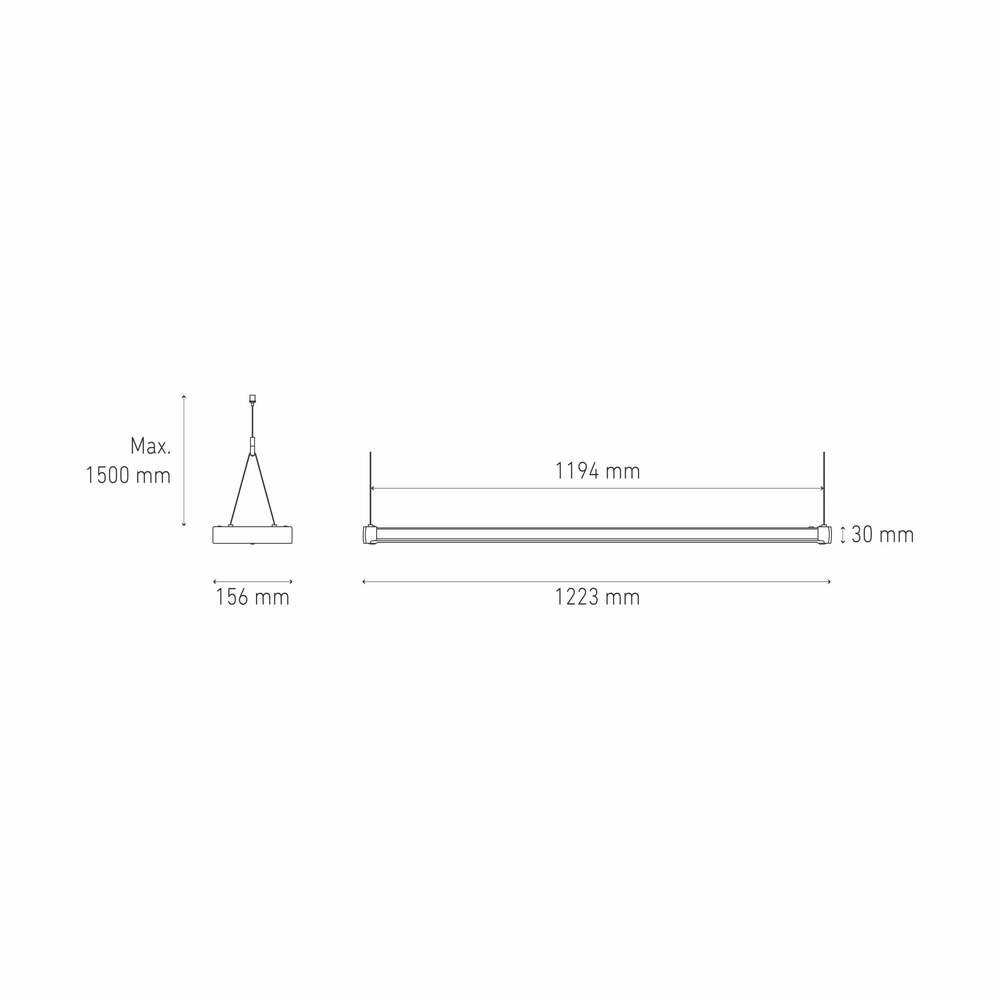 LUMINARIO LED SUSPENDIDO TRECK 1200 60W/100-240V. NEGRO 4000K LUZ NEUTRA ELECTROMAG