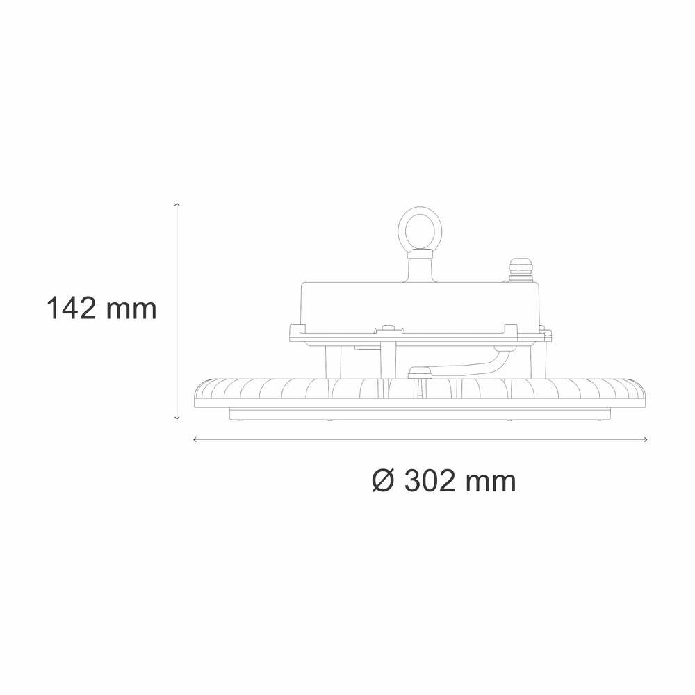 HIGHBAY LED INDUSTRIAL STD 150W/100-305V. TRANSP. 6000K L.D. *** OFRECER 150UFOLED65MVN O CW-150W ***