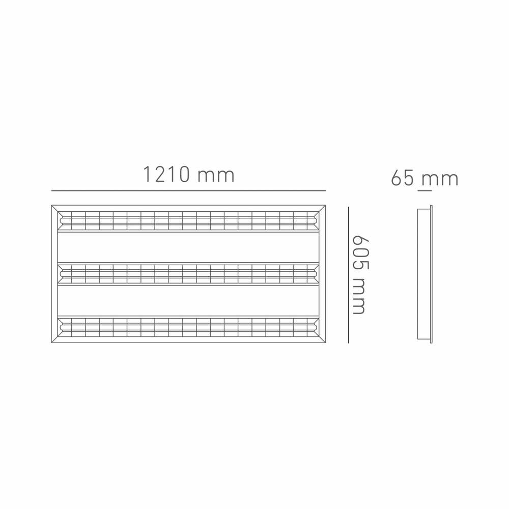 LUMINARIA KROMOS LED 60X120 T5 100-240V. BFP LUZ FRIA 4000K. BLANCO ELECTROMAG