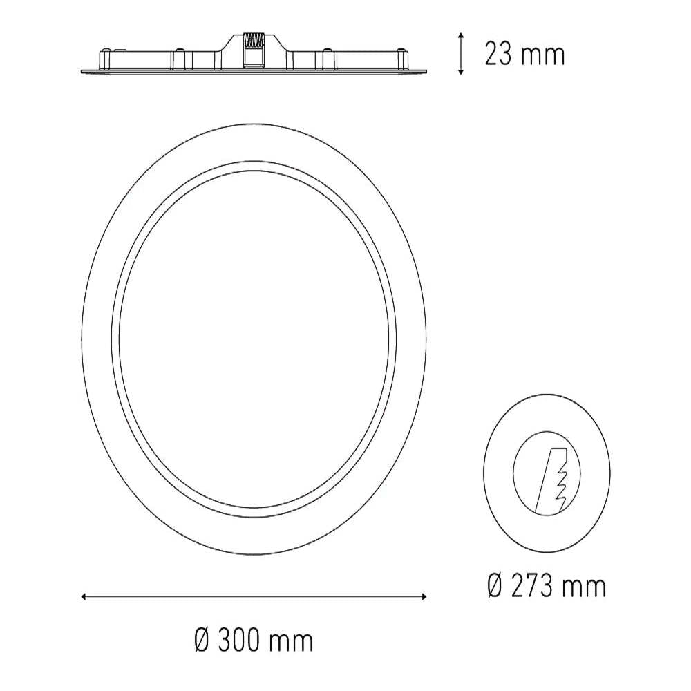 LUMINARIO LED DOWNLIGHT LUNA FLAT RD 25 STD 25W/100-305V. BLANCO 4000K LUZ NEUTRA ELECTROMAG