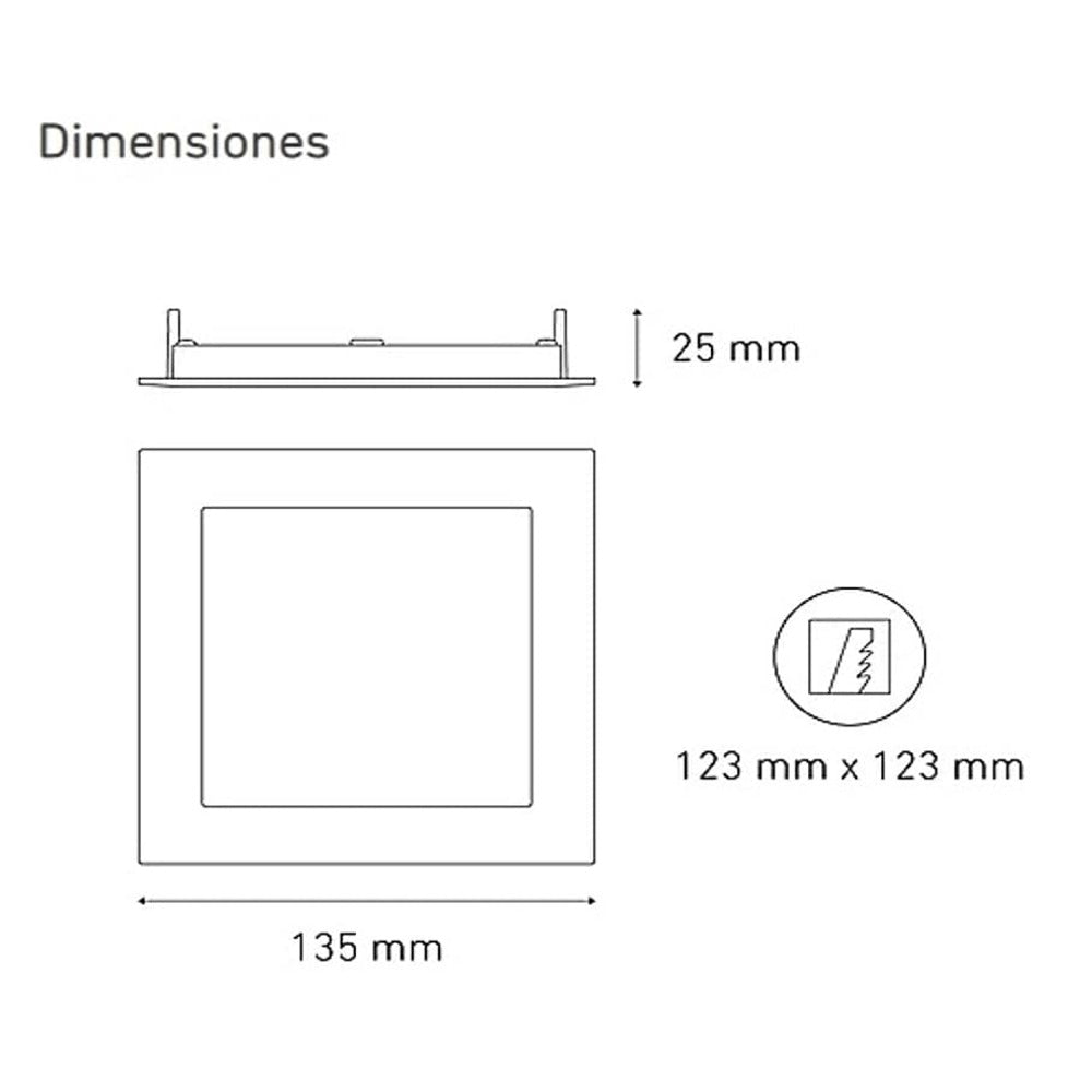 LUMINARIO LED DOWNLIGHT LUNA FLAT SQ 9 STD 9W/100-305V. BLANCO 6000K LUZ DE DIA ELECTROMAG