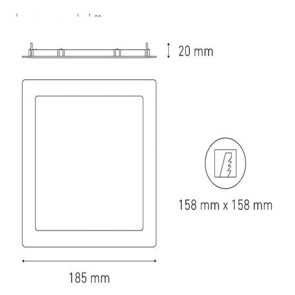 LUMINARIO LED DOWNLIGHT LUNA FLAT SQ 13 STD 13W/100-305V. BLANCO 6000K LUZ DE DIA ELECTROMAG
