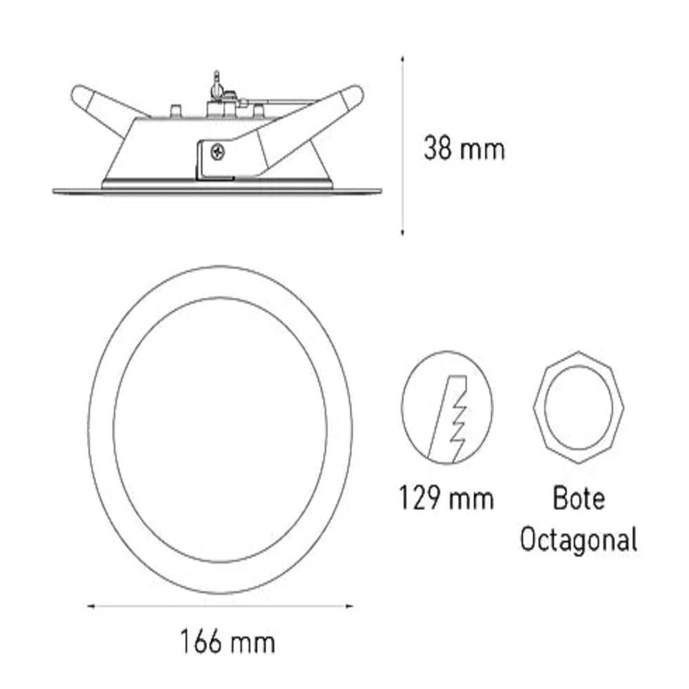 LUMINARIO LED DOWNLIGHT LUNA 9 PLUS SSD 12W/100-140V. BLANCO 6000K LUZ DE DIA ELECTROMAG