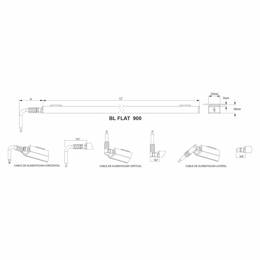 LUMINARIO LED SERIE III BL FLAT 18W/100-140V. 900MM. BLANCO 3000K LUZ CALIDA ELECTROMAG