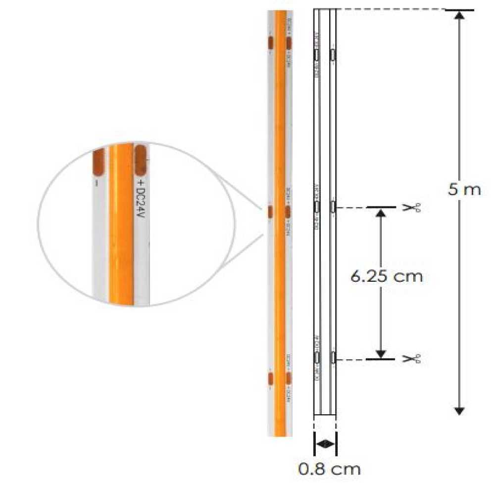TIRA EXTRAPLANA LED 12W X MT 6000K 5M 512 LEDS X MT 120G IP20 ILUMILEDS