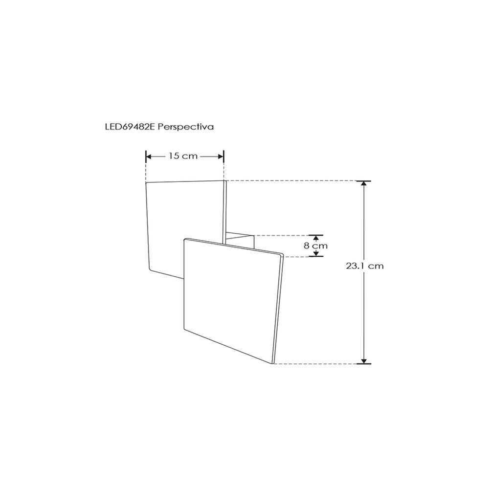 LUMINARIO DE PARED SOBREPONER LED BLANCO 6W BLANCO CALIDO SIMETRICO SALIDA DE LUZ INDIRECTA TRASERA 85-265V IP20 ILUMILEDS***HAE2025***