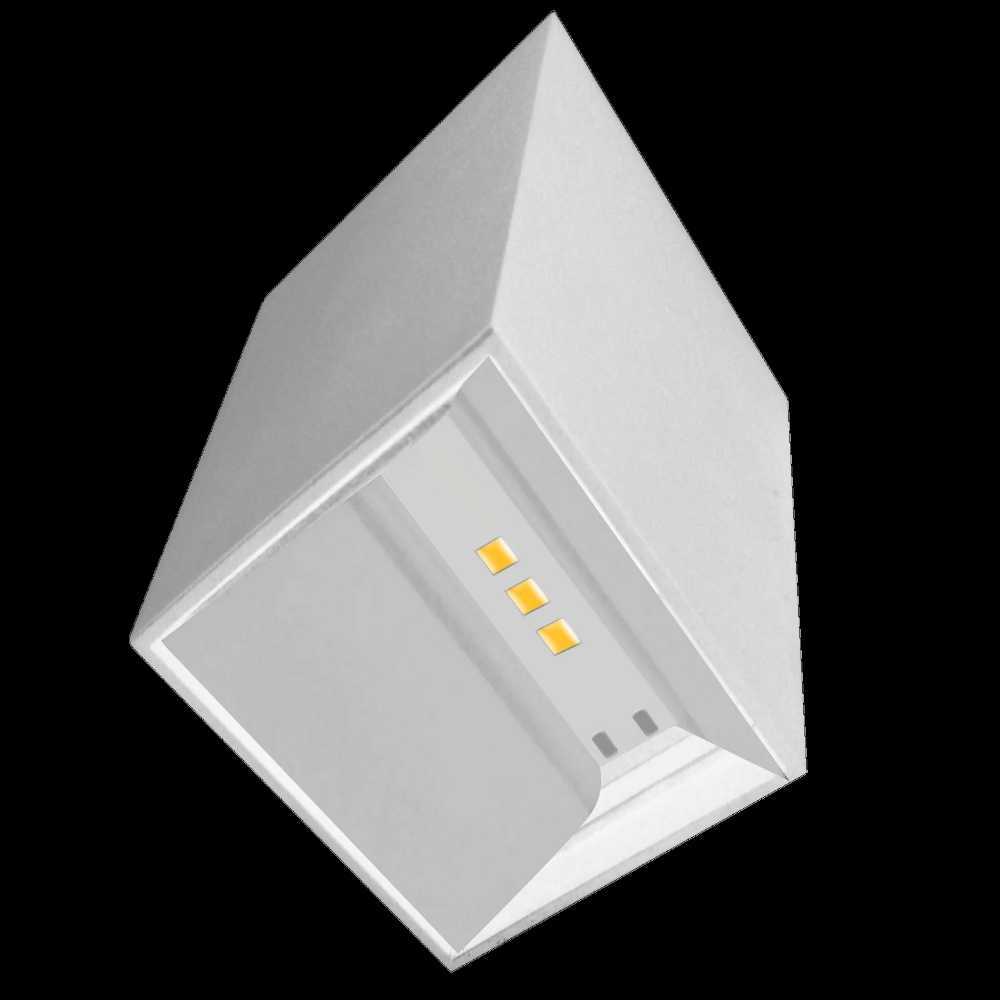 ARBOTANTE CUBO BLANCO BC 2W (2 SALIDAS DE LUZ) OPTICA AJUSTABLE IP65 ILUMILEDS