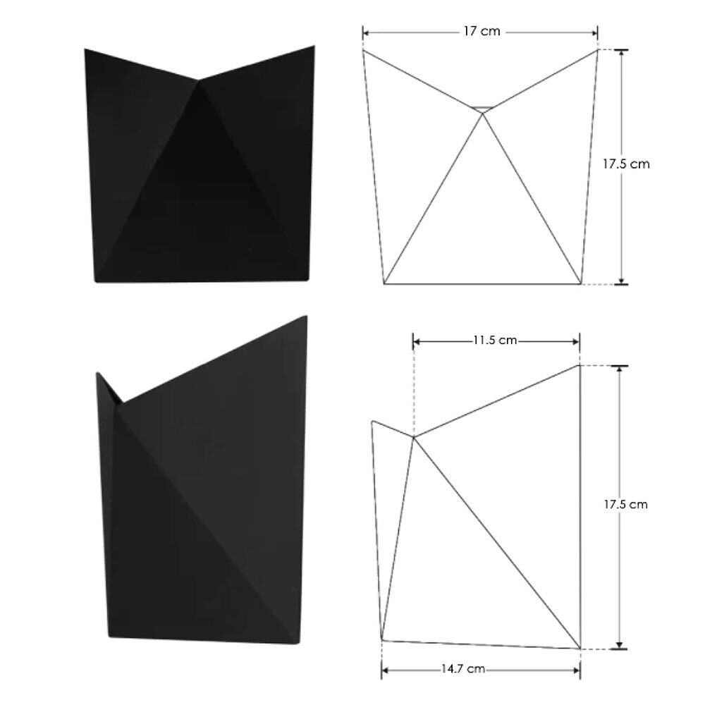 LUMINARIO DE PARED SOBREPONER LED NEGRO 7W BLANCO CALIDO SIMETRICO SALIDA LUZ INDIRECTA SUPERIOR 100-240V IP54 ILUMILEDS