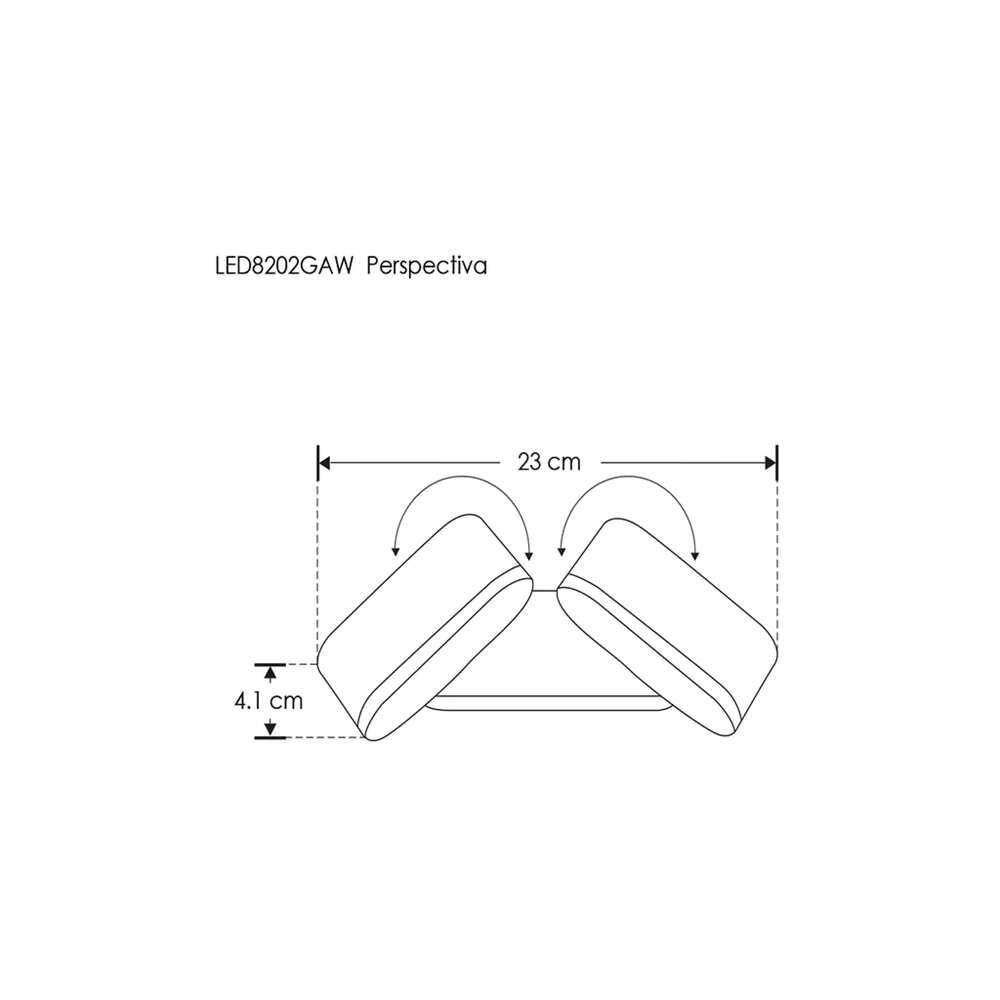 LUMINARIO DE PARED SOBREPONER LED BLANCO 12W BLANCO CALIDO SIMETRICO DOS SALIDAS DE LUZ INDIRECTA ROTATIVO AJUSTABLE 100-240V IP54 ILUMILEDS***HAE2025***