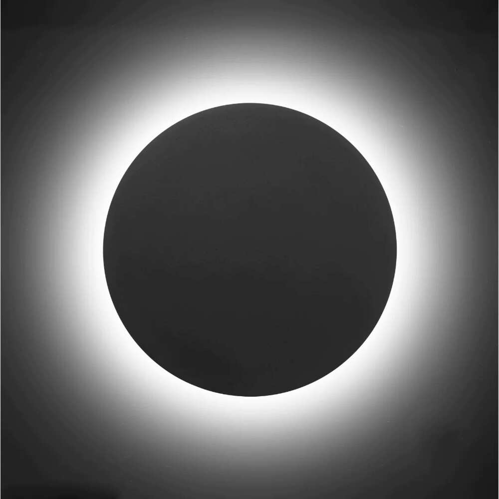 LUMINARIO DE PARED SOBREPONER REDONDO LED NEGRO 9W BLANCO CALIDO SALIDA TRASERA 100-240V IP65 ILUMILEDS