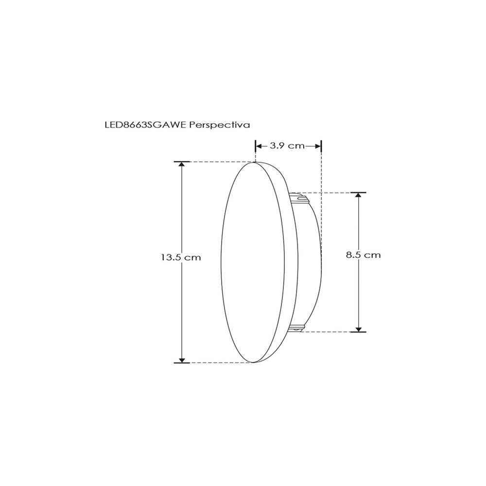 LUMINARIO DE PARED SOBREPONER REDONDO LED BLANCO 6W BLANCO CALIDO SALIDA TRASERA 100-240V IP65 ILUMILEDS
