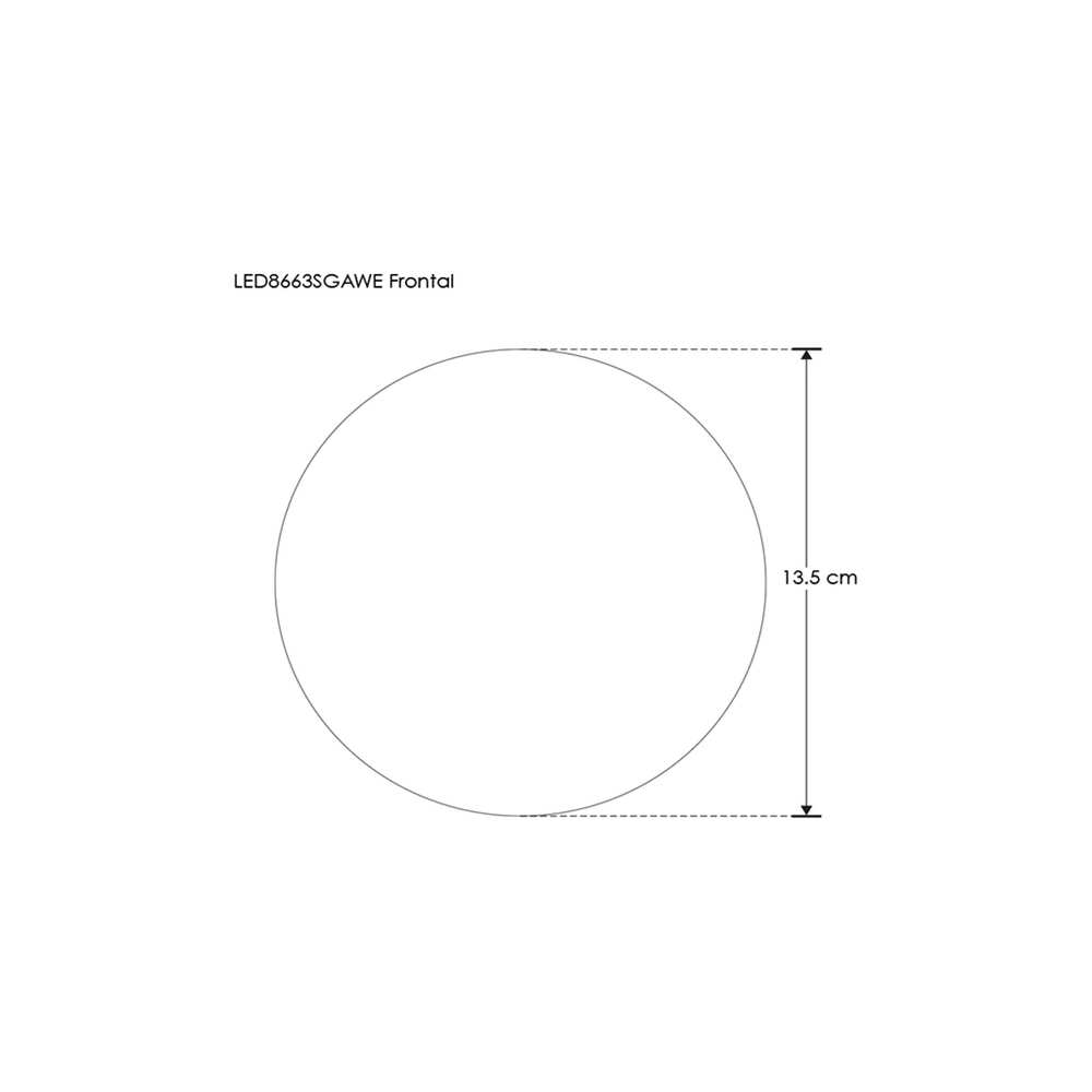 LUMINARIO DE PARED SOBREPONER REDONDO LED BLANCO 6W BLANCO CALIDO SALIDA TRASERA 100-240V IP65 ILUMILEDS