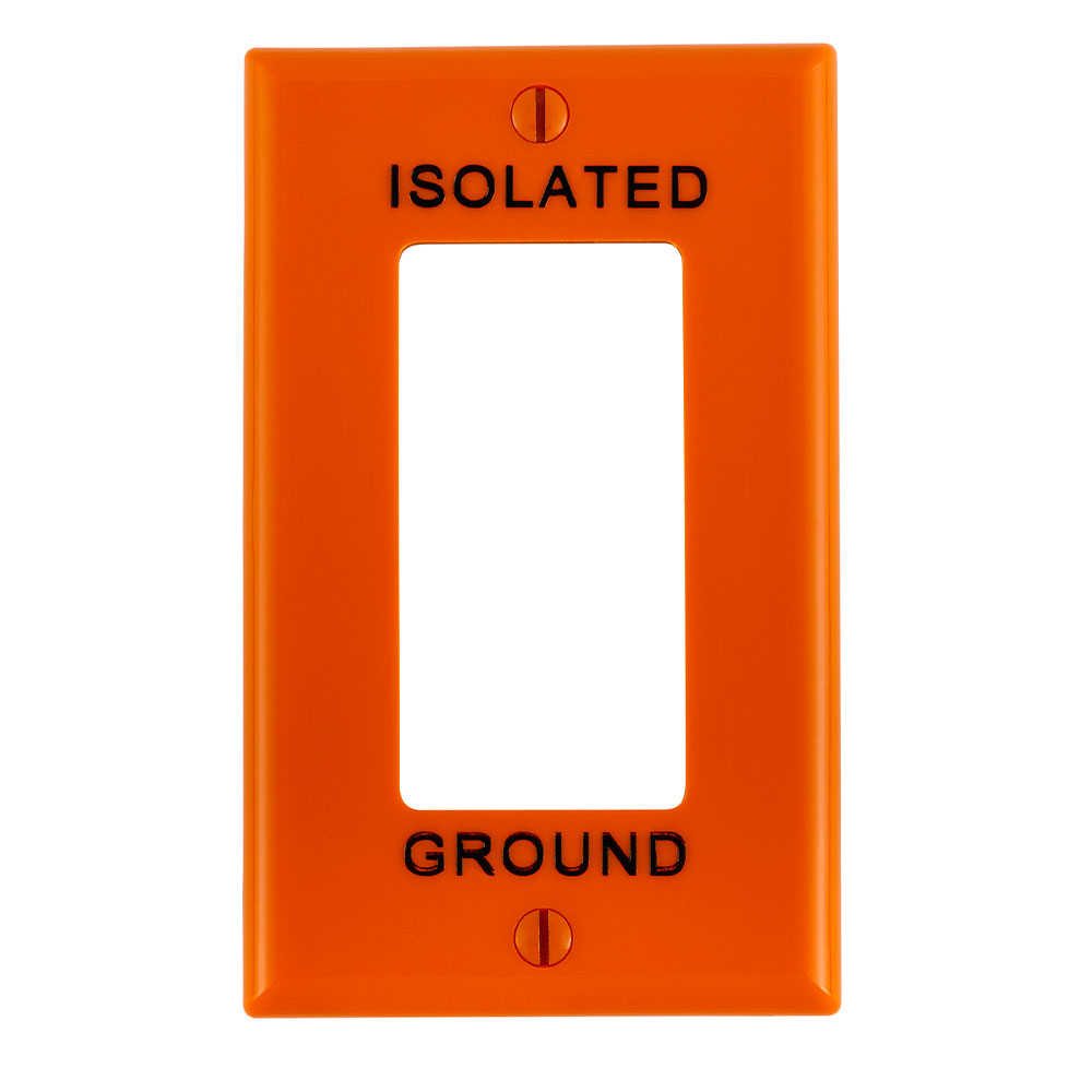 PLACA DECORA 1 VENT. NYLON NARANJA ISOLATED GROUND 80401-0IG LEVITON