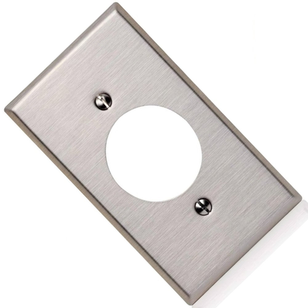 Placa de acero inoxidable para receptaculo redondo, 1 modulo, color ...