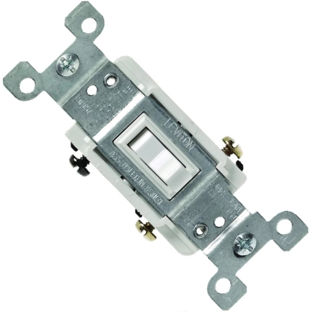 APAGADOR PALANCA ESCALERA RESIDENCIAL15A/120V. AC 1/2HP BLANCO 01453-WCP LEVITON