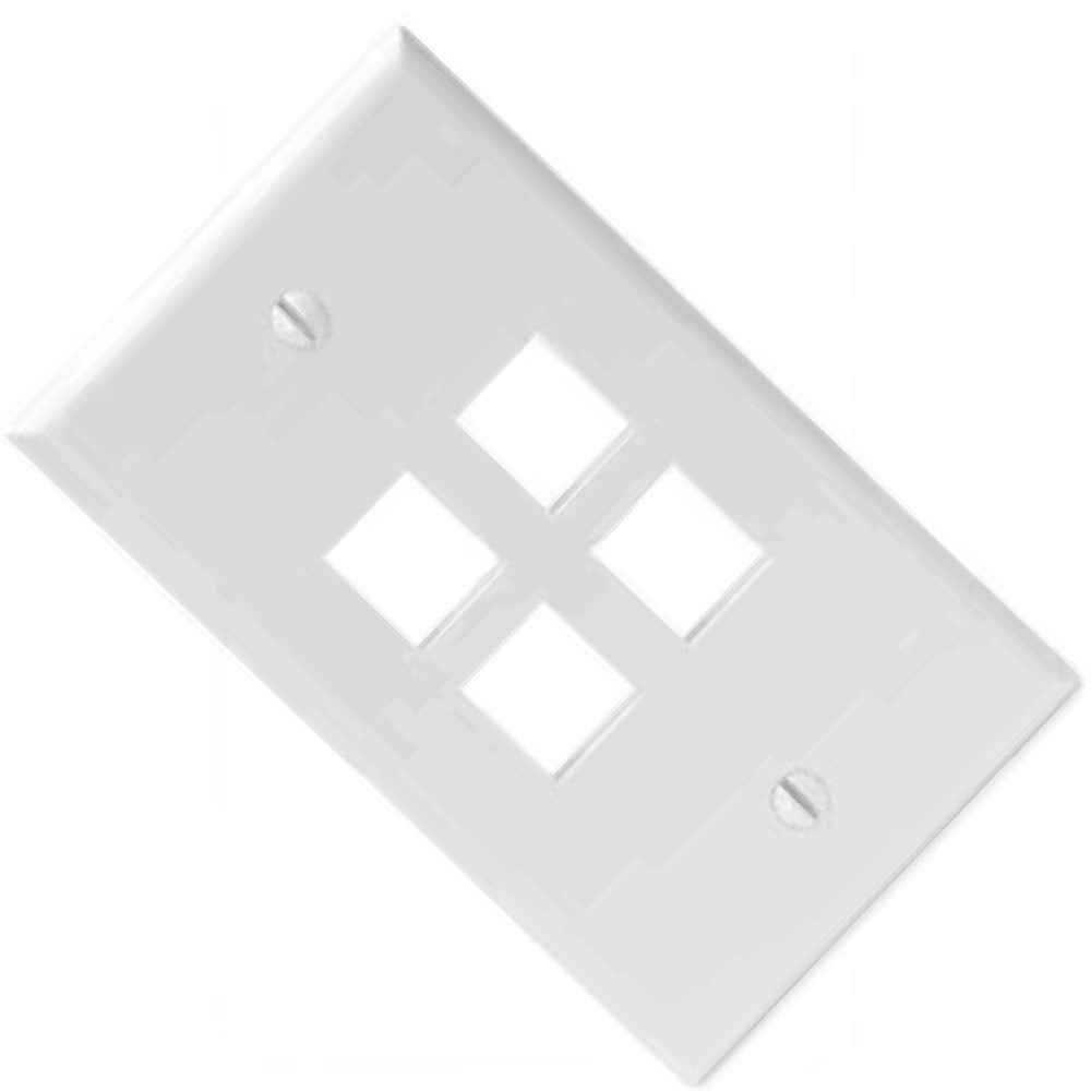 PLACA QUICK PORT BLANCA 4 PUERTOS 41080-4WP LEVITON
