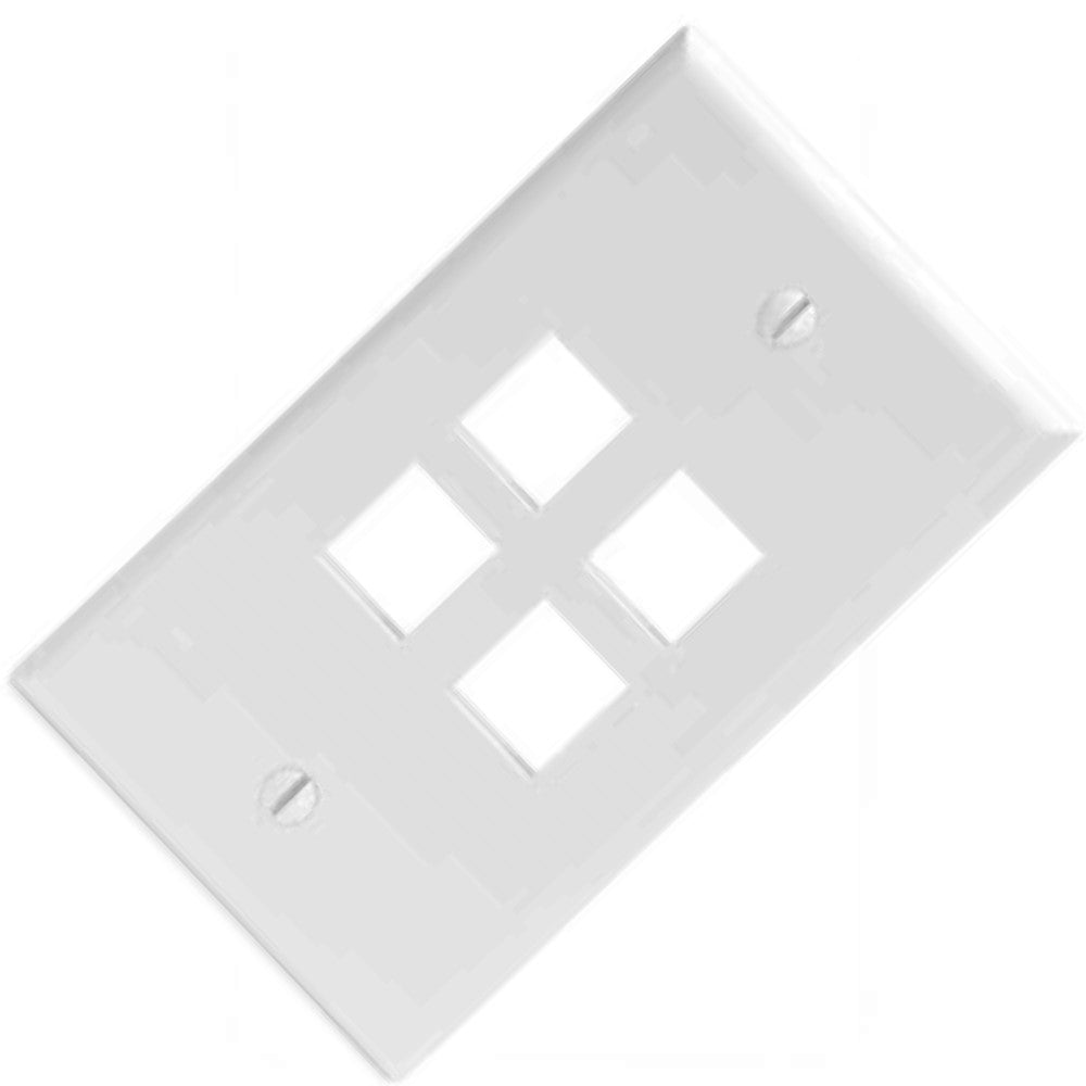 PLACA QUICK PORT BLANCA 4 PUERTOS 41080-4WP LEVITON