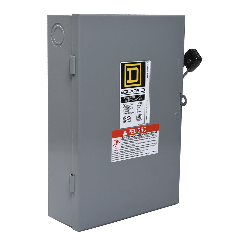 INTERRUPTOR SEGURIDAD 3X60A 120-240V LIGERO LM322 SCHNEIDER ELECTRIC