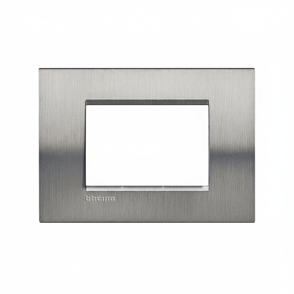 PLACA RECTANGULAR COLOR ACERO PULIDO 3 MOD. LNA4803ACS LIVING Y LIGHT