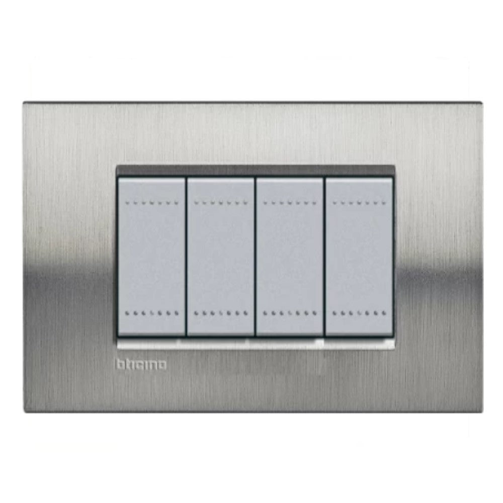 PLACA RECTANGULAR COLOR ACERO PULIDO 4 MOD. LNA4804ACS LIVING Y LIGHT