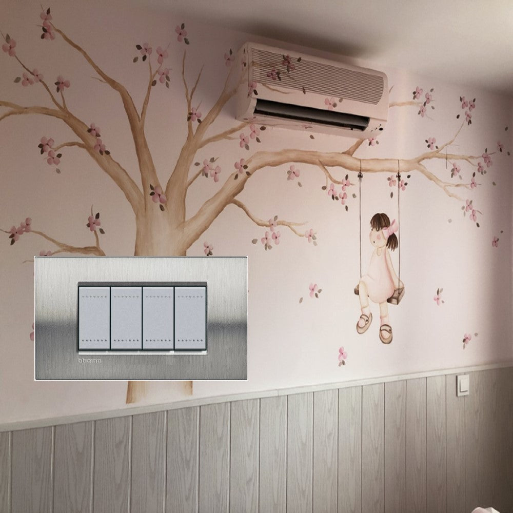 PLACA RECTANGULAR COLOR ACERO PULIDO 4 MOD. LNA4804ACS LIVING Y LIGHT