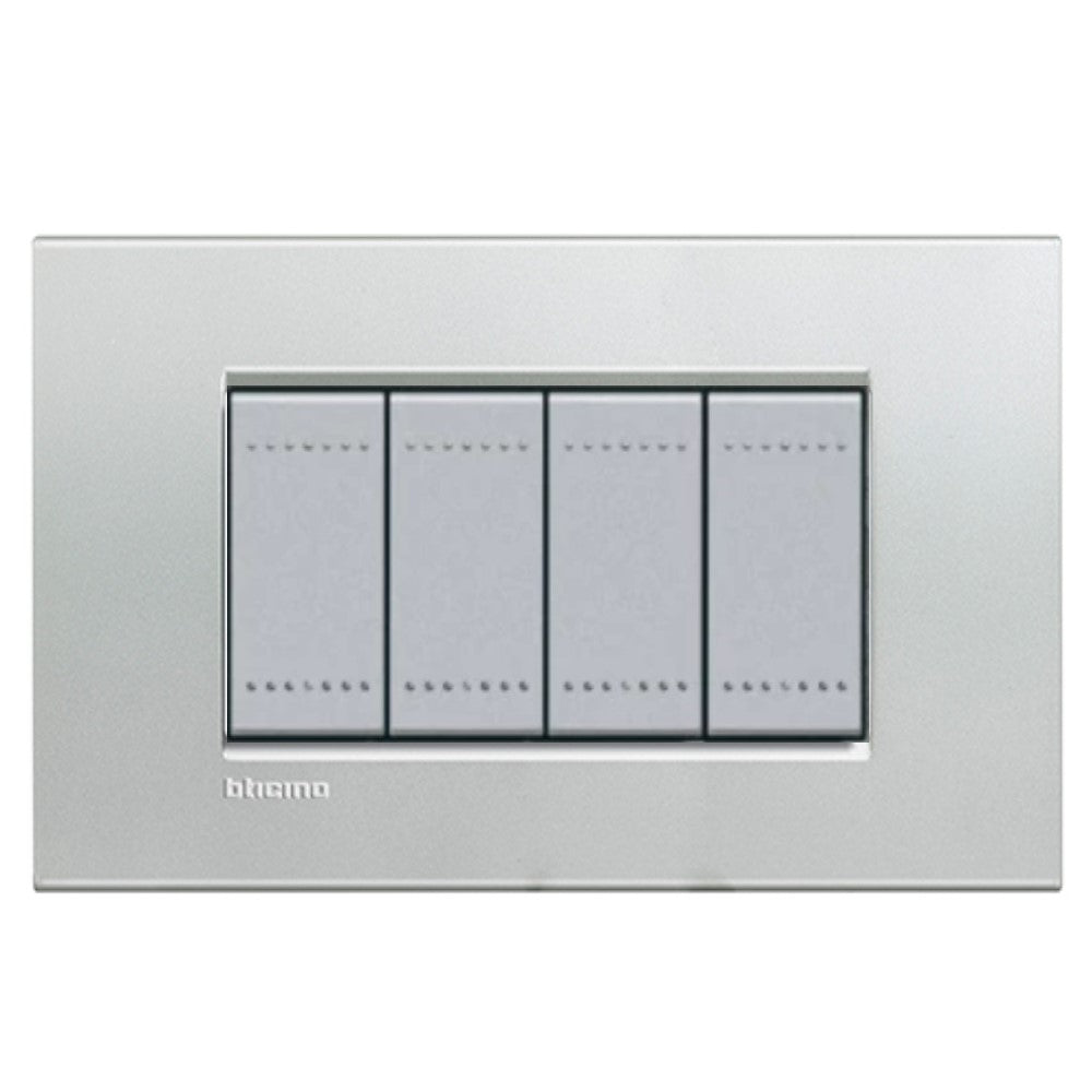PLACA RECTANGULAR COLOR PLATA 4 MOD. LNA4804AG LIVING Y LIGHT